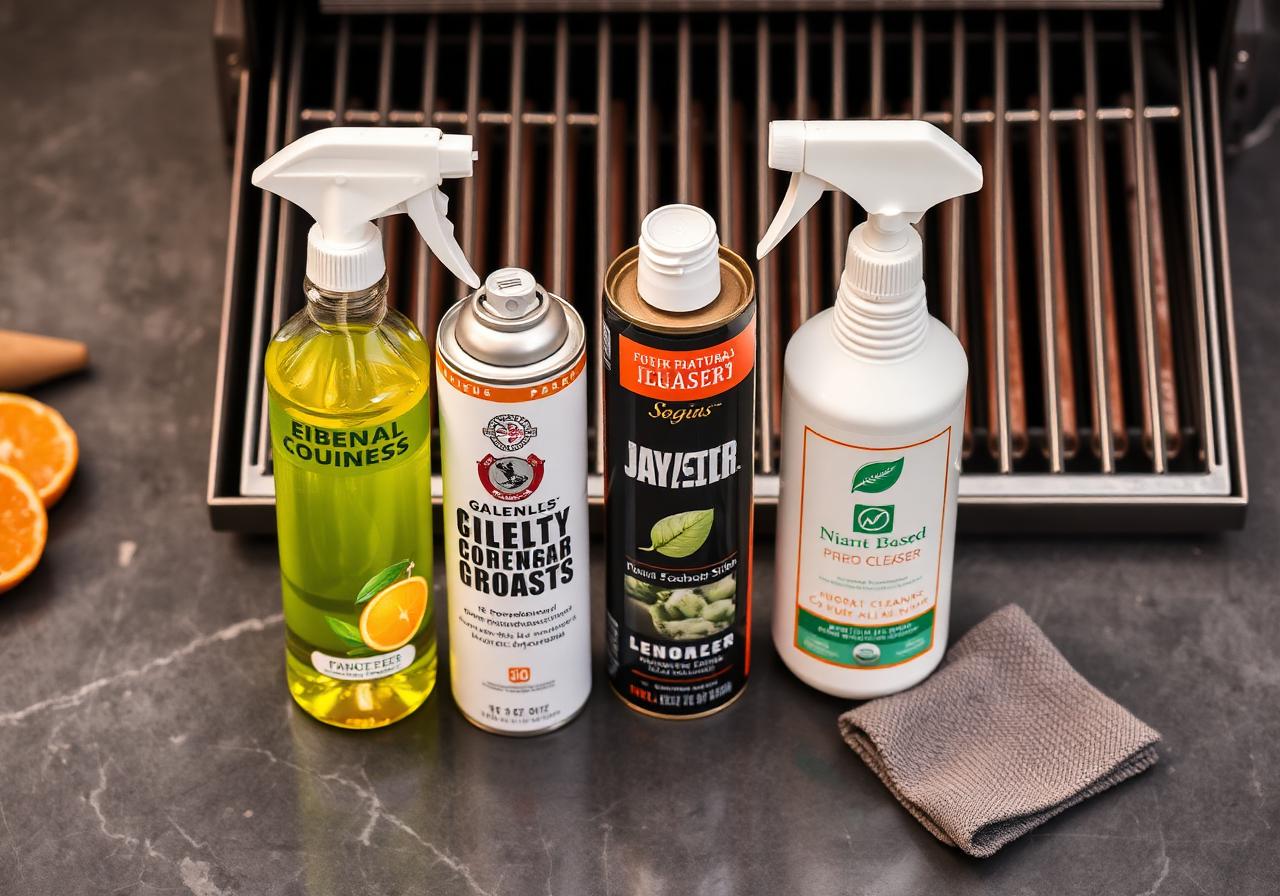 Clean grill grates and tools laid out for cleaning