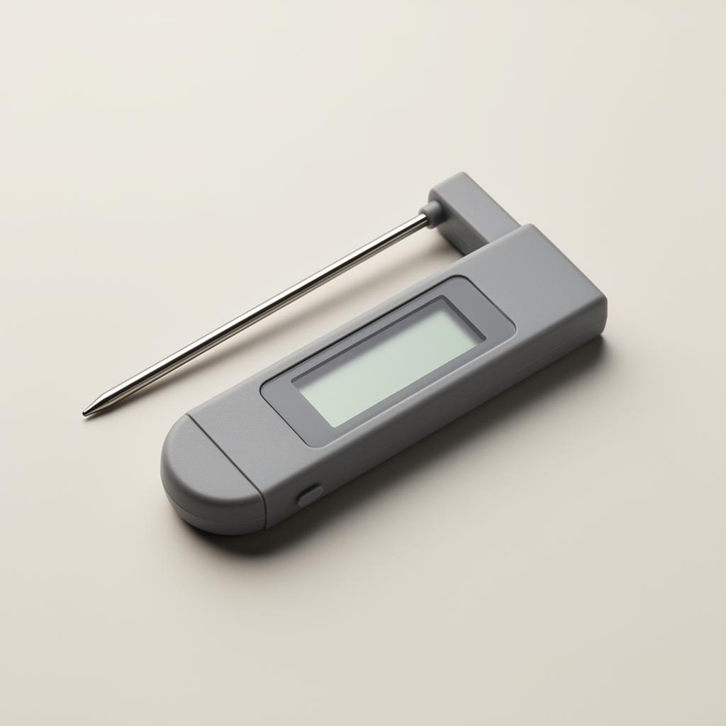 Affordable digital instant-read pocket thermometer with a folded probe