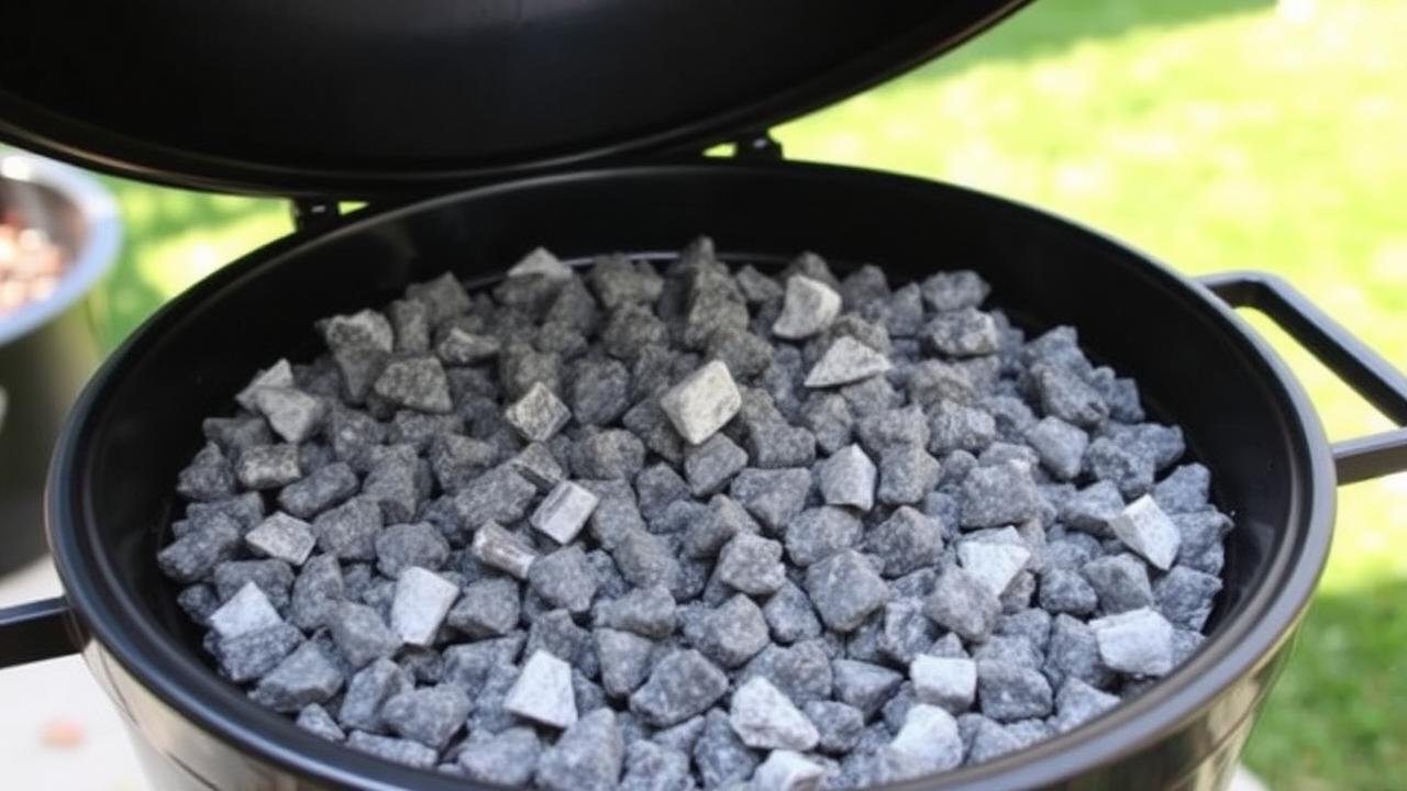 Weber Kettle ash catcher overflowing with ash blocking airflow
