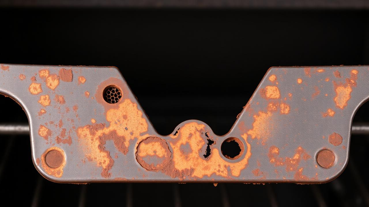 Weber flavorizer bar with visible rust-through holes