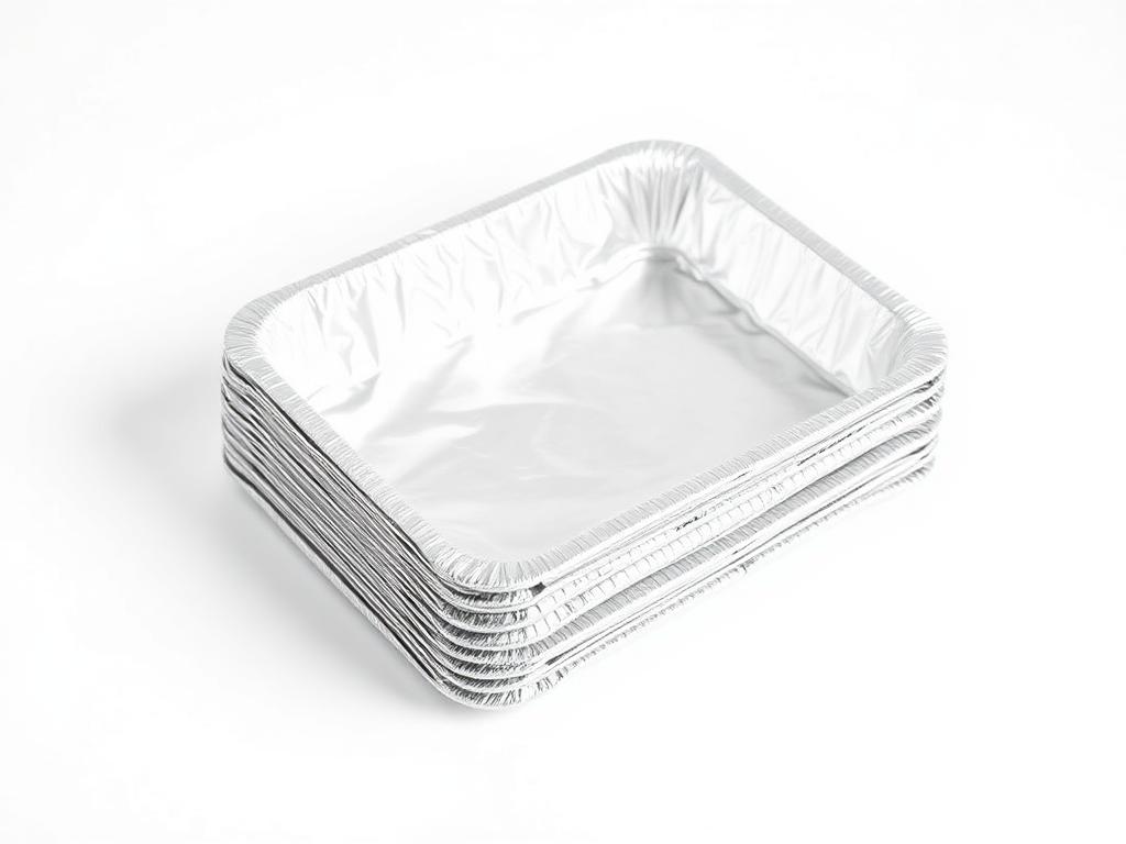 Stack of disposable aluminum grease tray liners