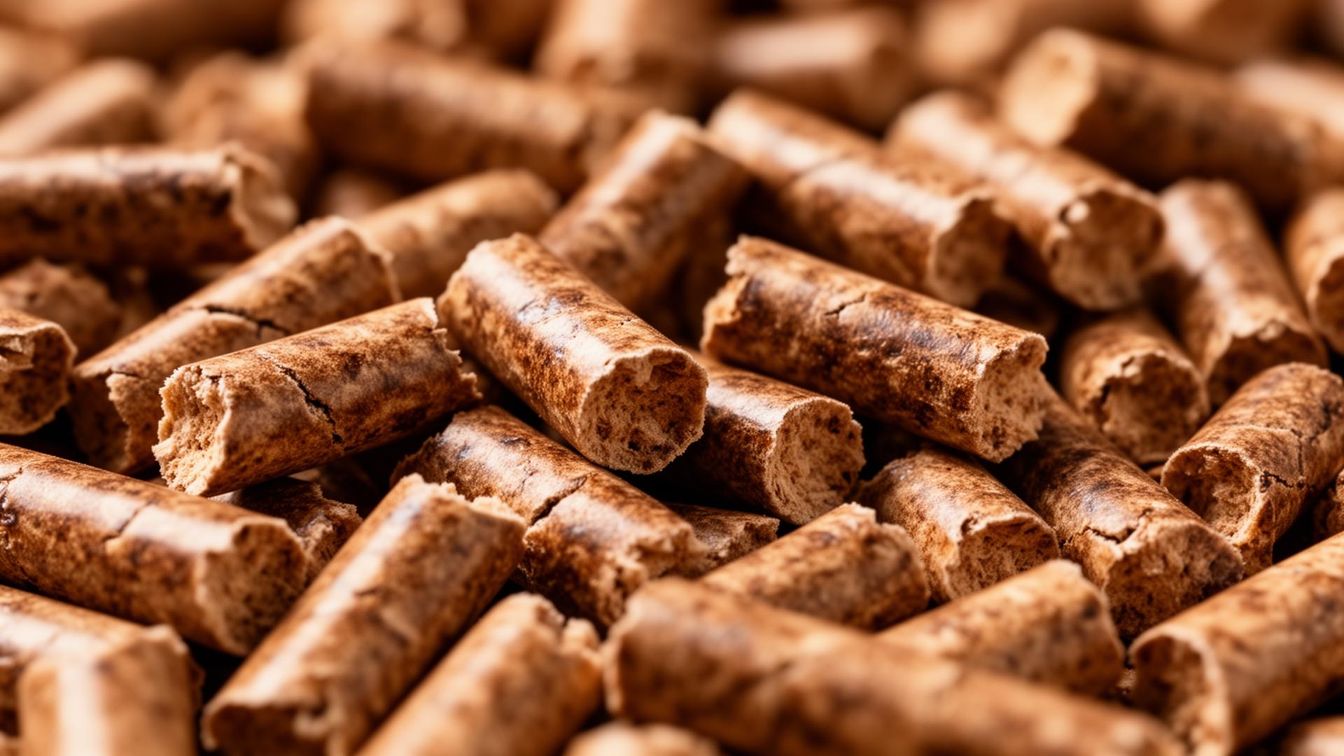Wood pellets for pellet grill close-up