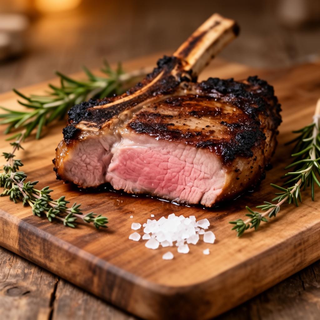 Reverse-seared Traeger pork chops with grill marks