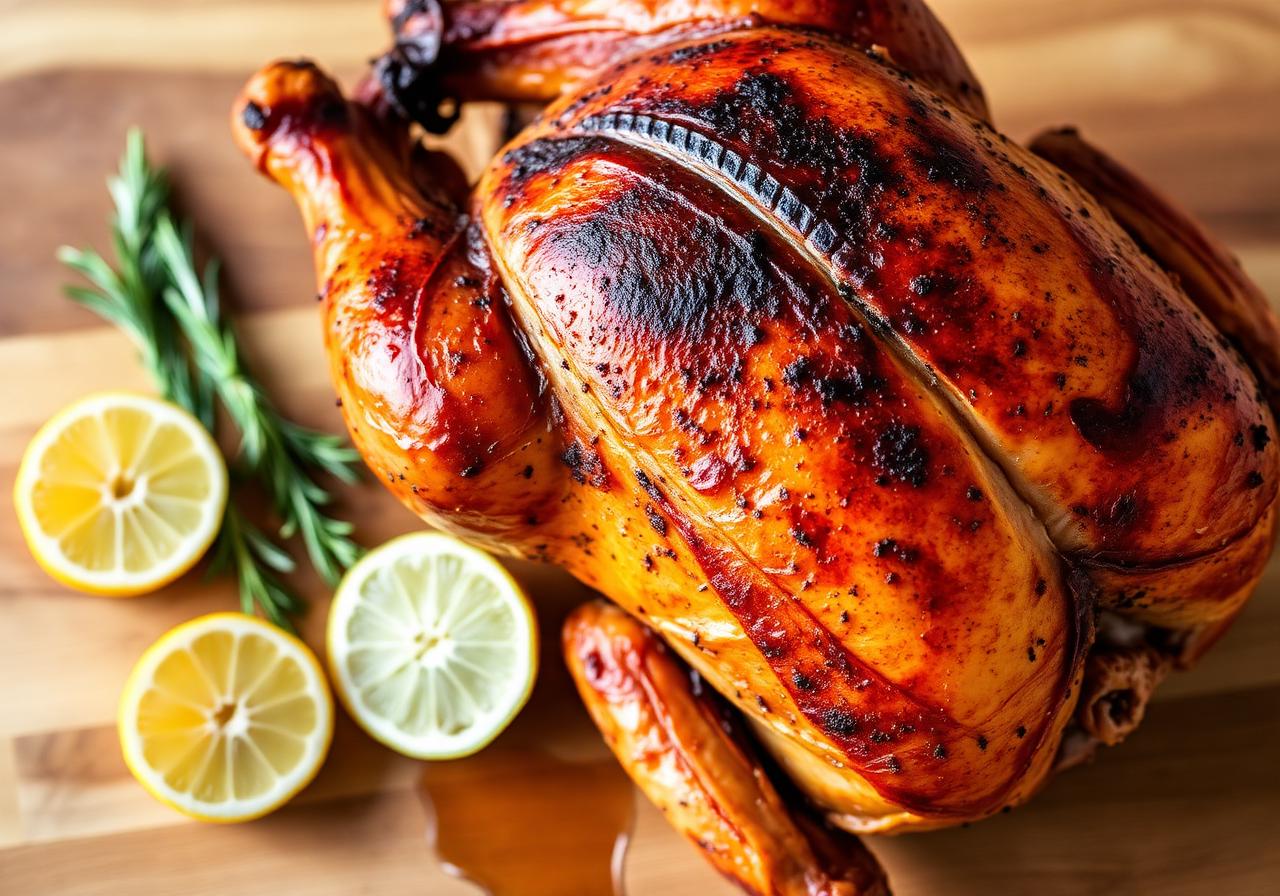 Smoked spatchcock chicken with crispy golden skin