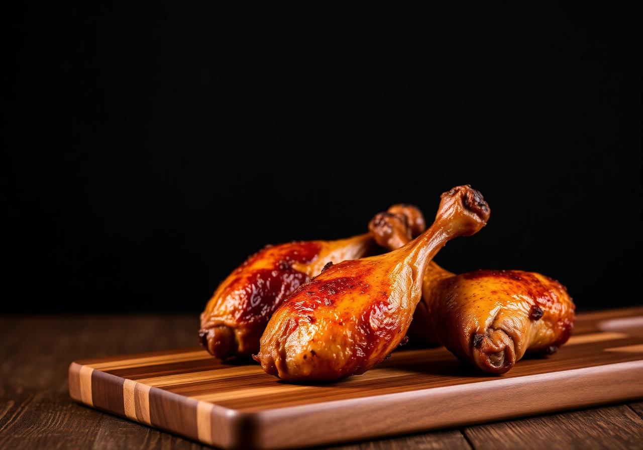 Crispy-skin smoked chicken drumsticks on a Traeger
