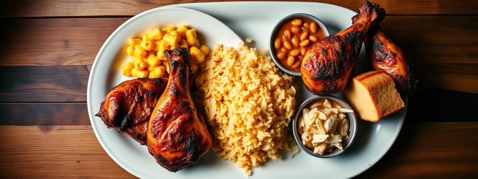 Traeger smoked chicken drumsticks served with traditional BBQ sides