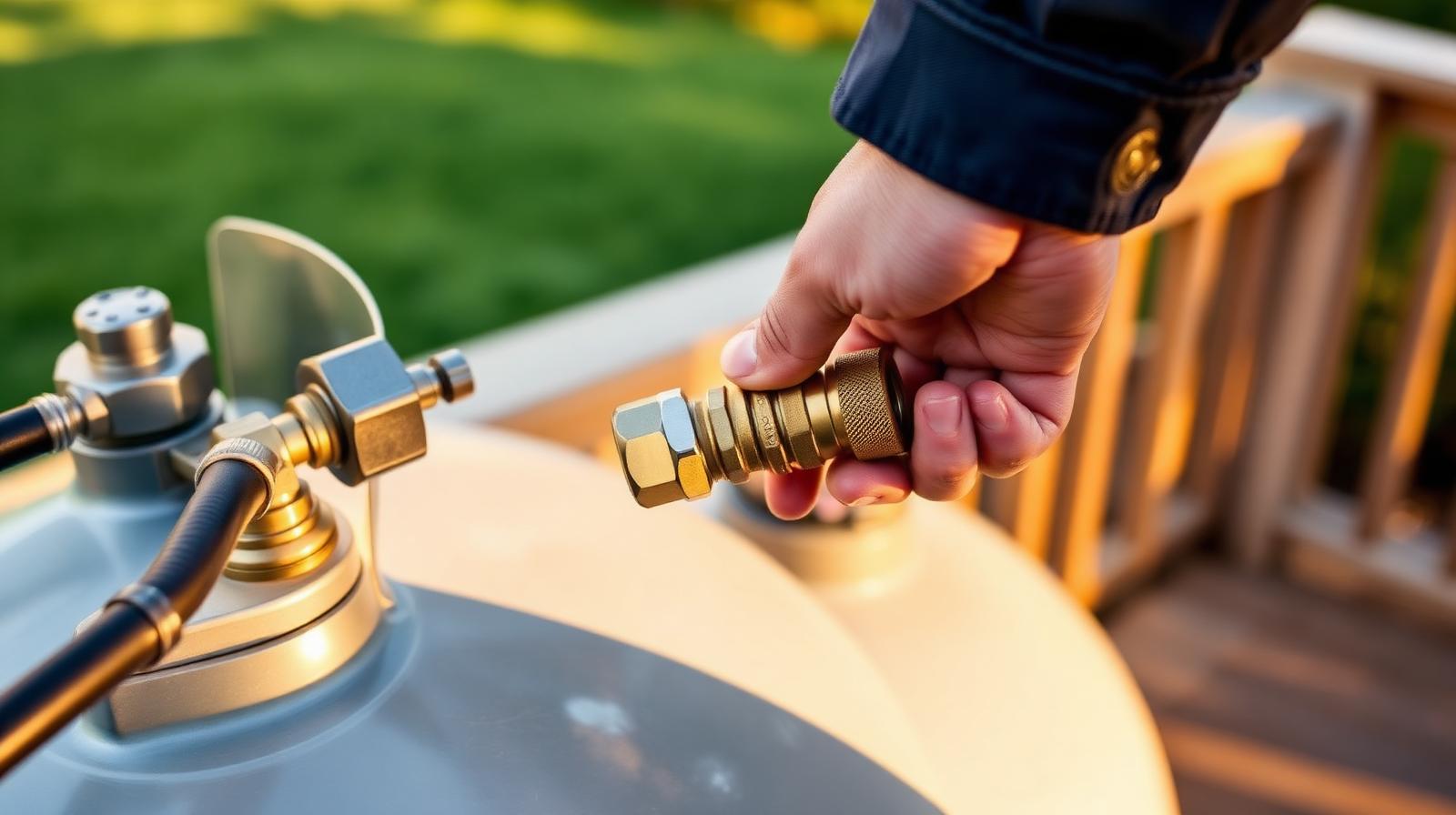 Disconnecting grill regulator from propane tank