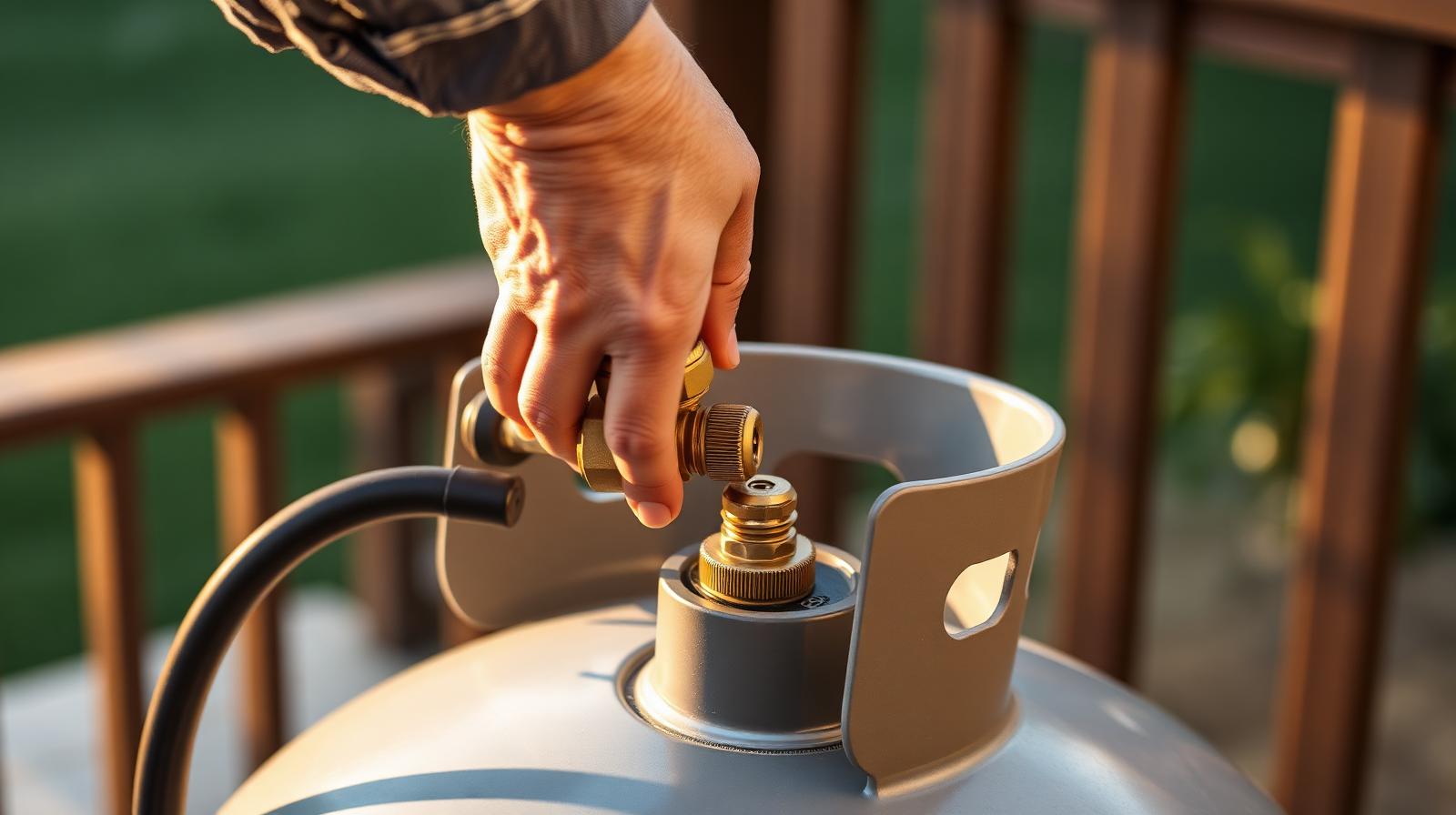 Hand-tightening regulator coupling onto propane tank