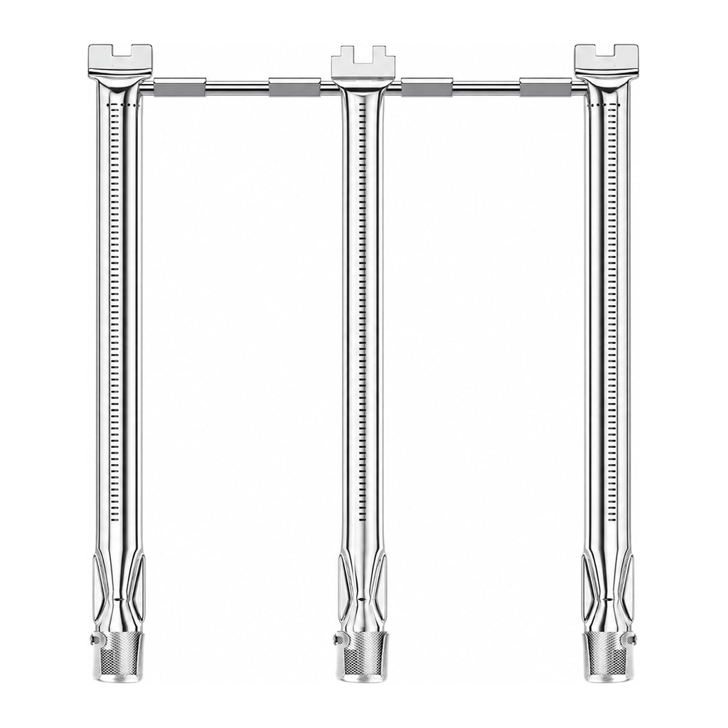Set of three stainless steel replacement burner tubes for gas grills