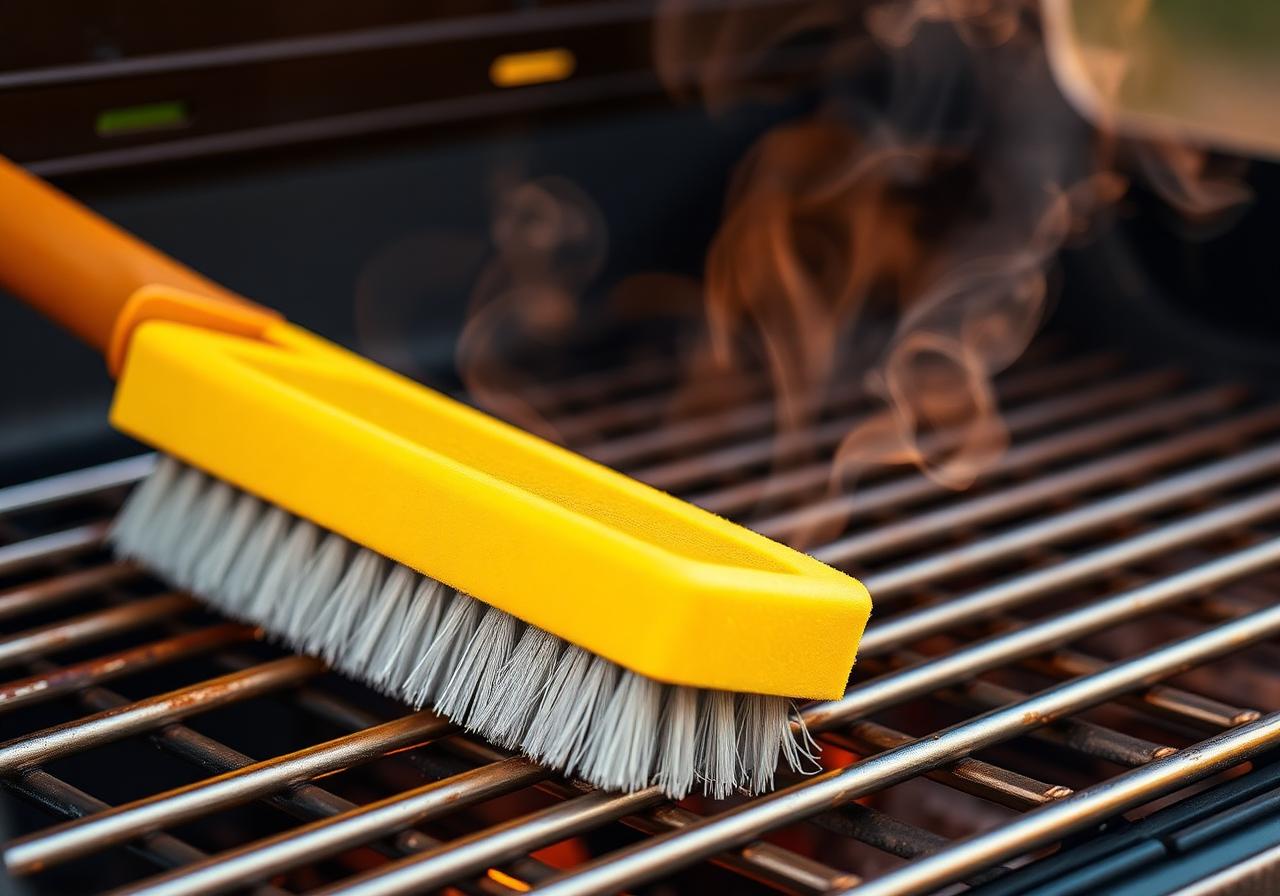 Scrub Daddy BBQ Daddy bristle-free grill brush cleaning grates with steam
