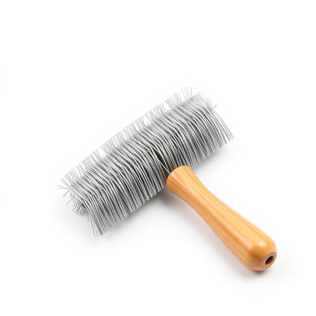 Stiff wire brush for burner tube cleaning