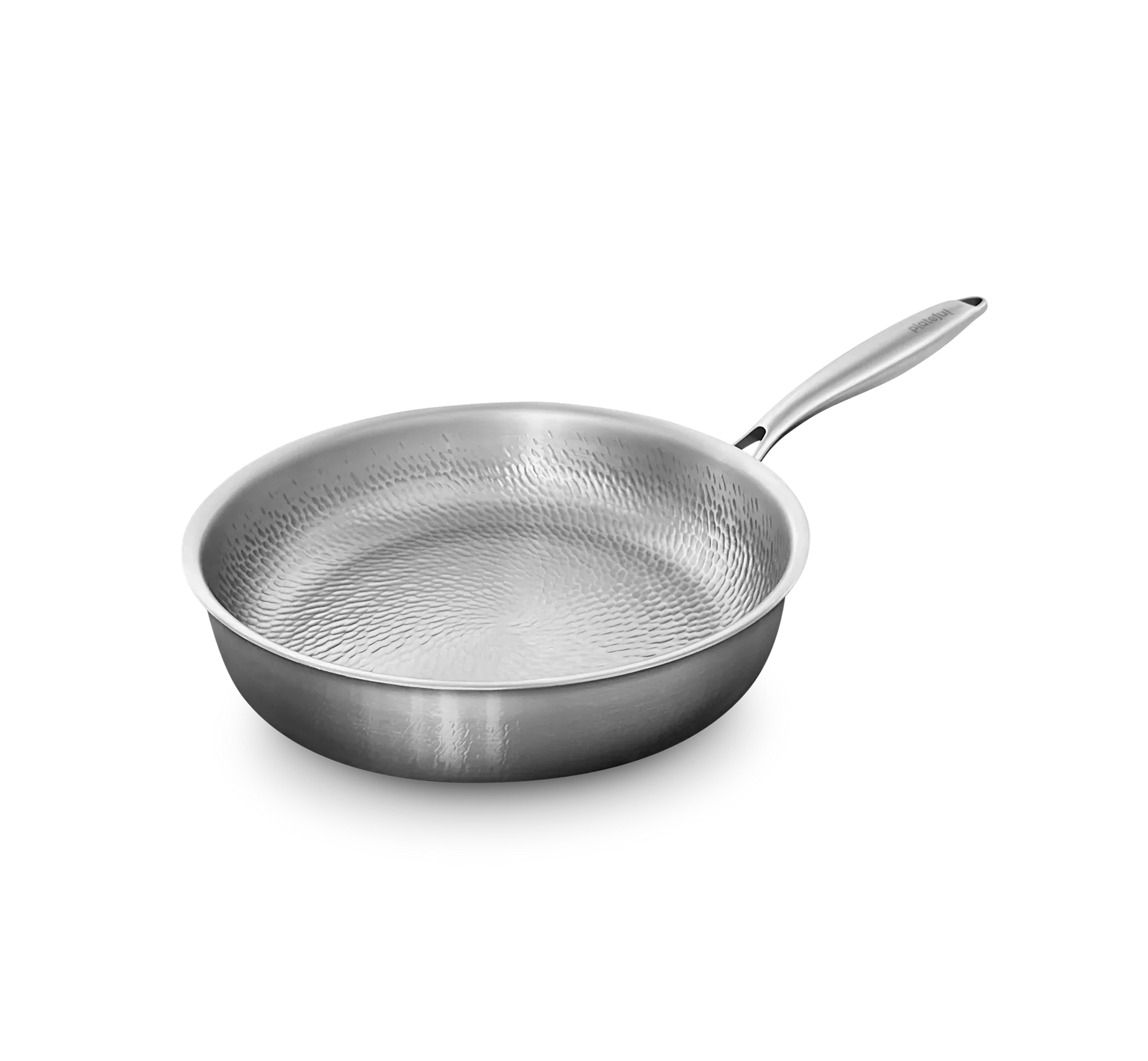 Titanium Pro Pan™ pure titanium frying pan with stainless steel handle, hammered cooking surface