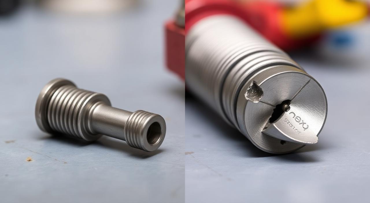 Traeger shear pin location showing intact vs sheared comparison