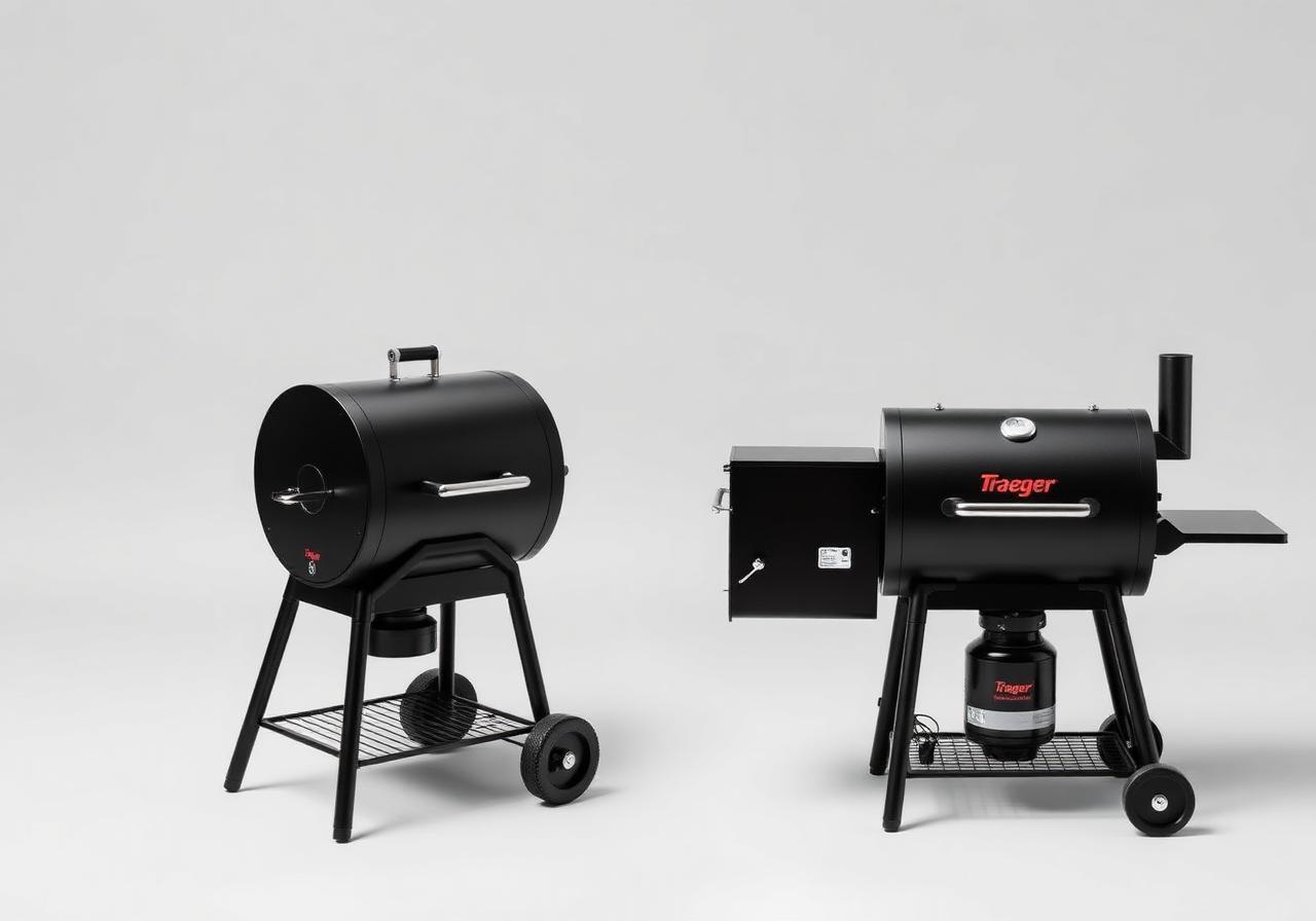Traeger Westwood and Traeger Woodridge pellet grills side by side comparison