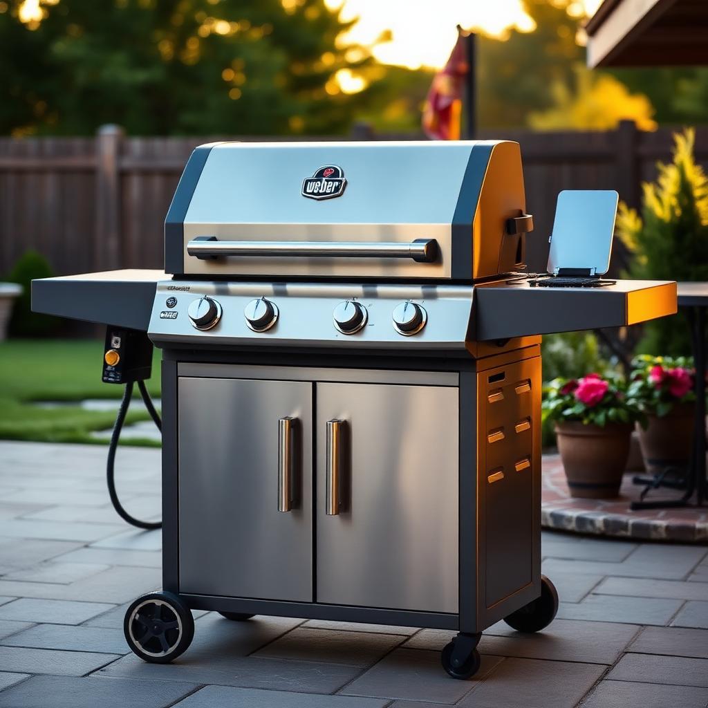Weber Genesis II gas grill with stainless steel body and cooking grates
