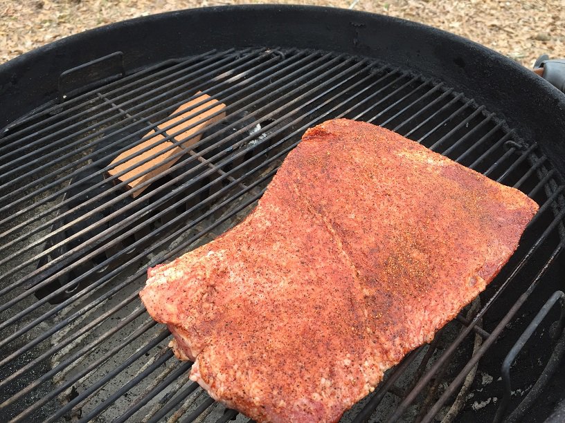 Brisket Flat on a Weber Kettle with Indirect Heat