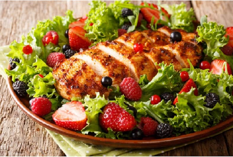 Grilled Chicken Salad with Fruit