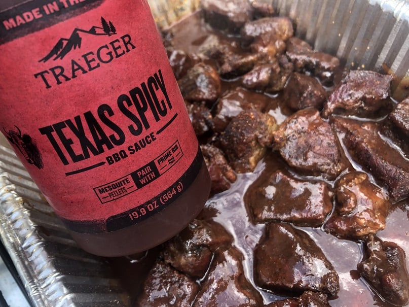 Adding Traeger Sauce to Poor Mans Burnt Ends