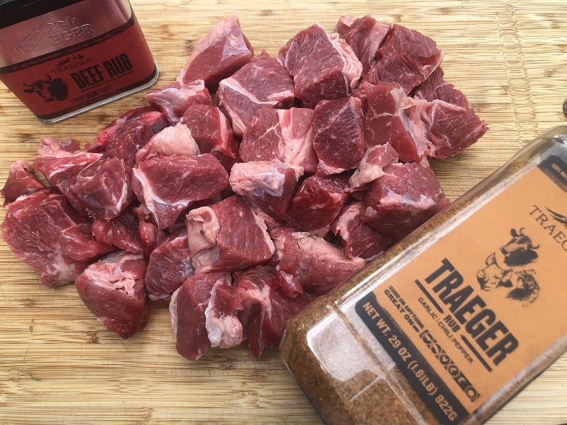 Cubed Chuck Roast with Traeger Dry Rubs