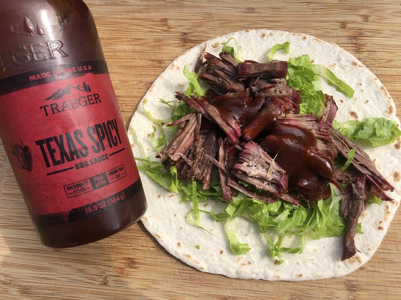 Smoked Chuck Roast Taco with Traeger Texas Spicy Sauce