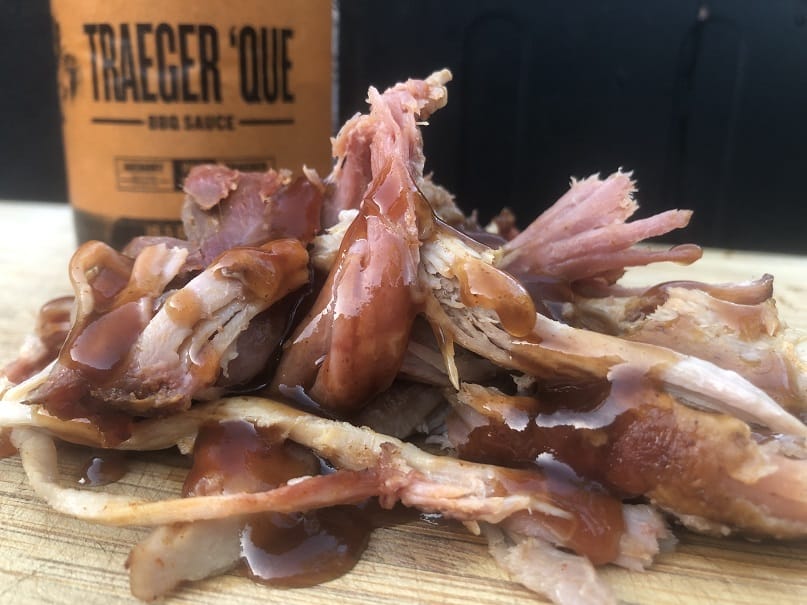 Pulled pork with Traeger Que Sauce