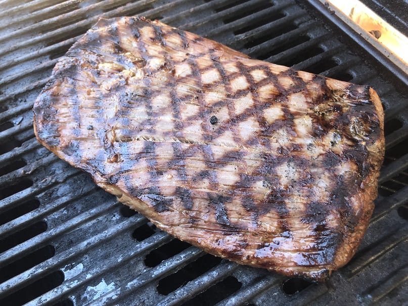 Grill the Flank for six minutes per side