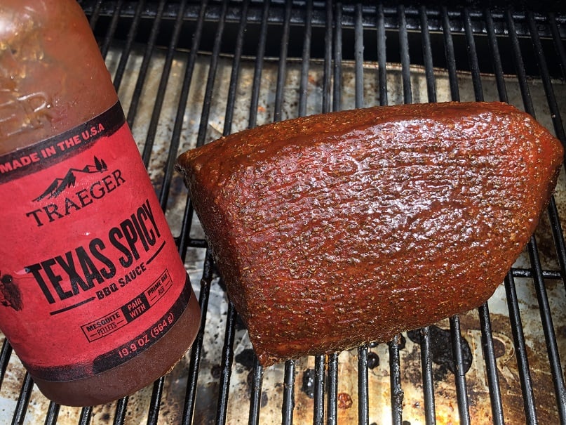 Baste the Smoked Roast with Texas Spicy Sauce