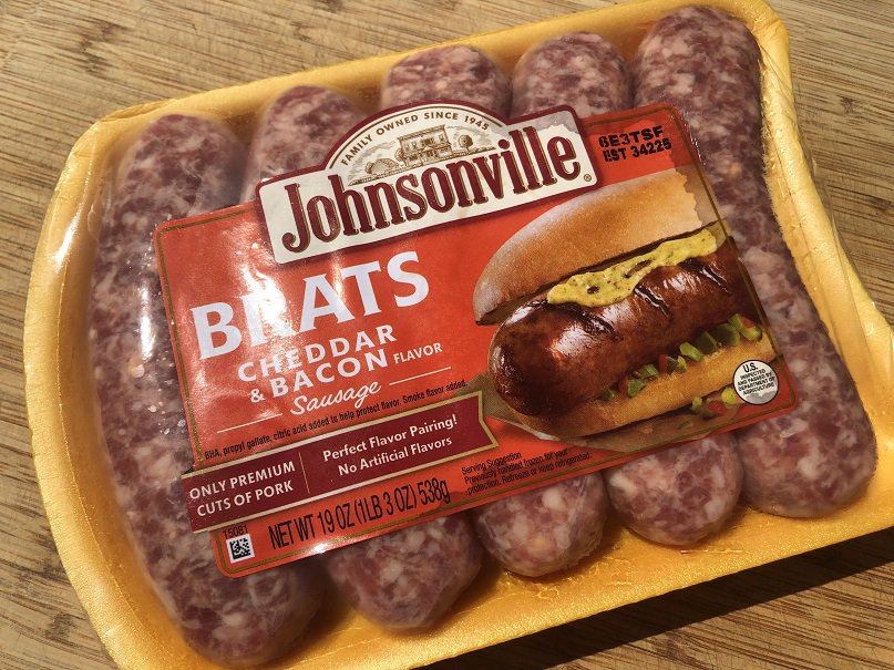Johnsonville Cheddar and Bacon Bratwurst